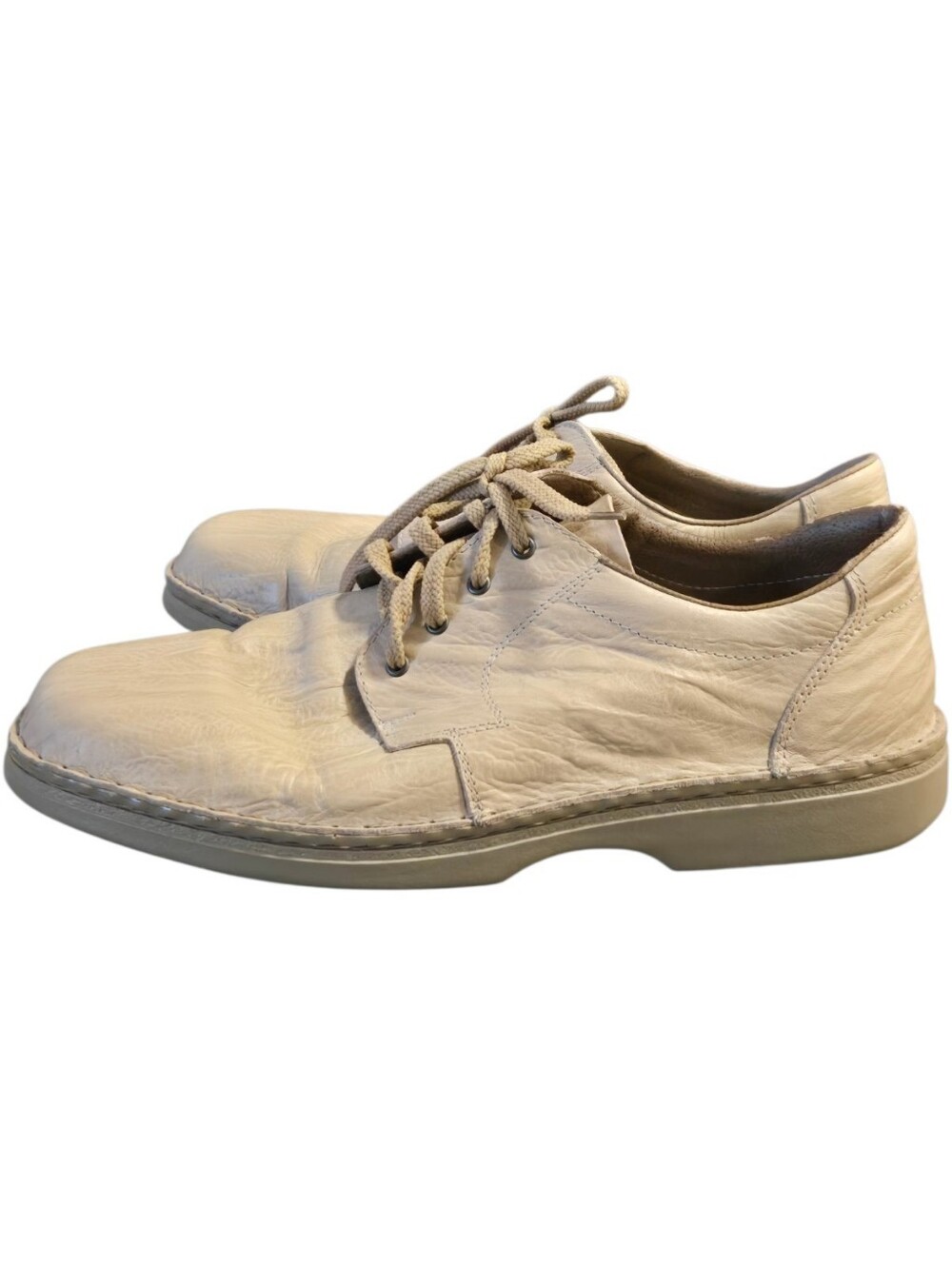 Rieker Style Off-White Crinkle Leather Comfort Oxfords